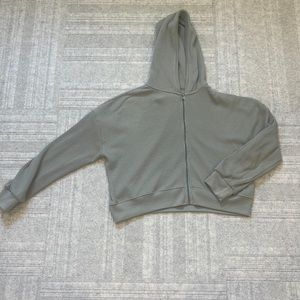 Abercrombie & Fitch Cropped Waffle Zip Up